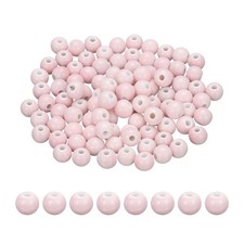 100Pcs, 8mm Round Ceramic Porcelain Beads Light Pink