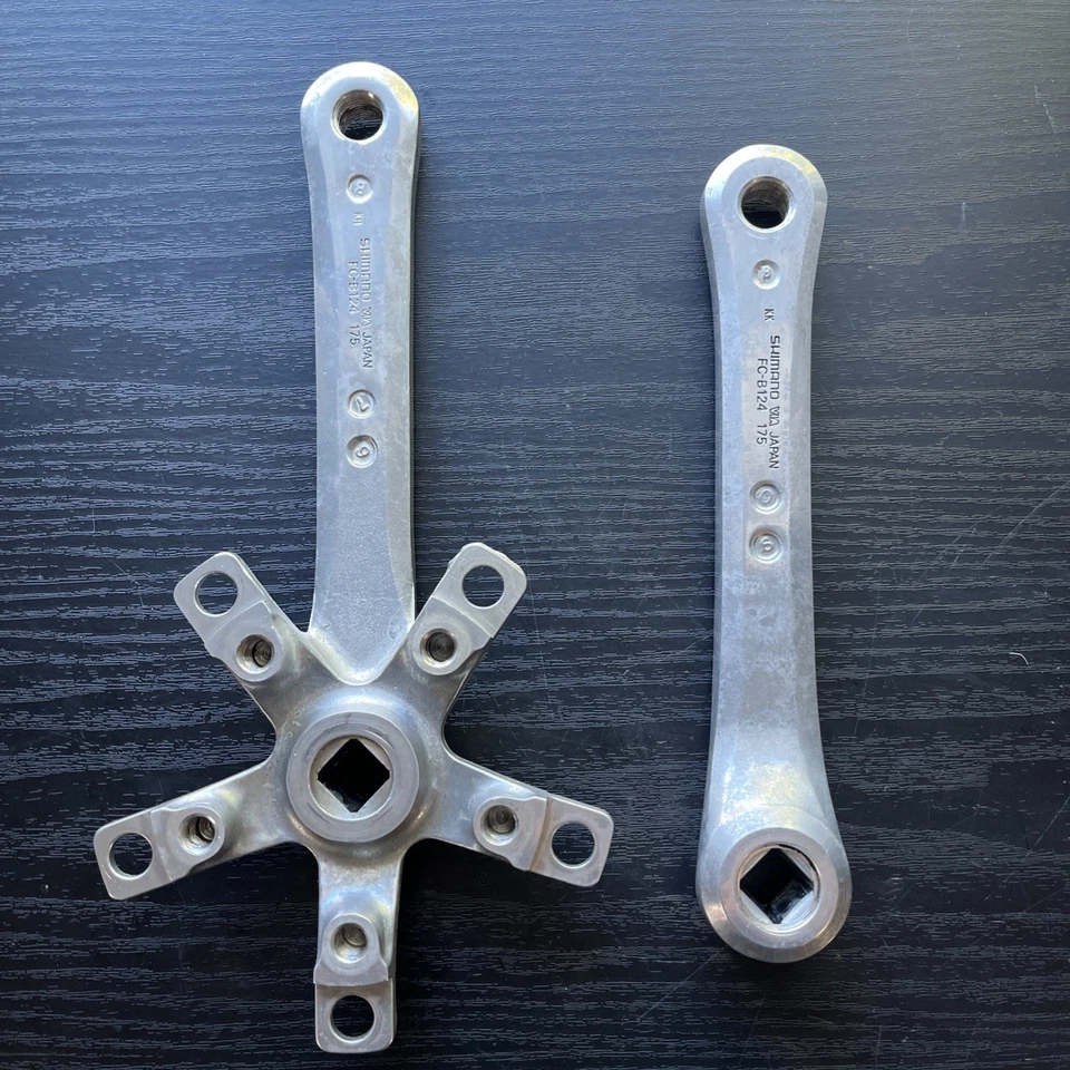 Juego de bielas triples Shimano FC-B124 175 vintage MTB años 80 Foto 2 de 4