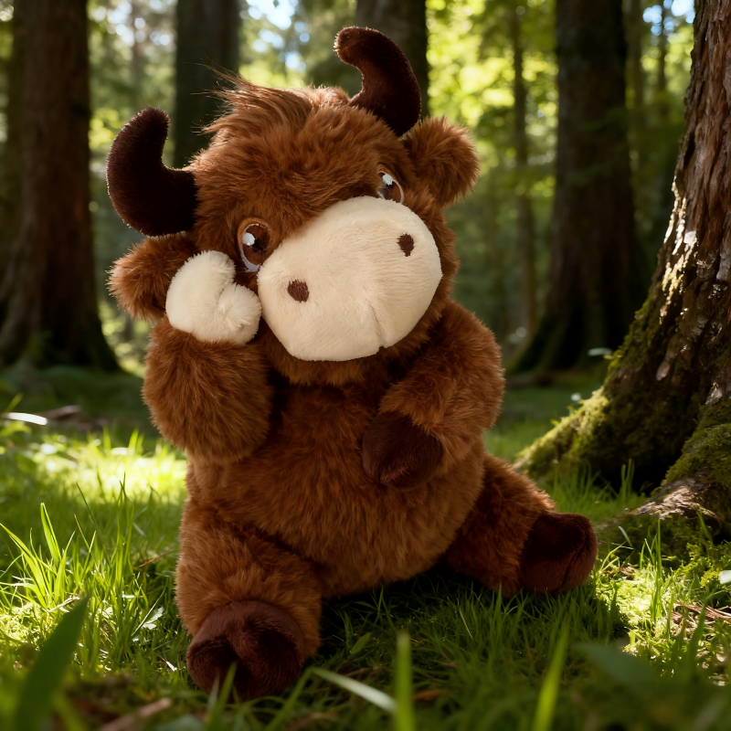 Fluffy Farm Animal Plush Dolls - Cow, Pig & Highland Cow