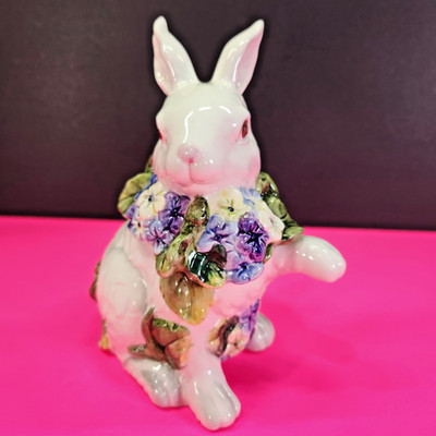 CORNER RUBY SPRING COLLECTION White Rabbit 6.5'' Figural Covered Dish Easter NEW