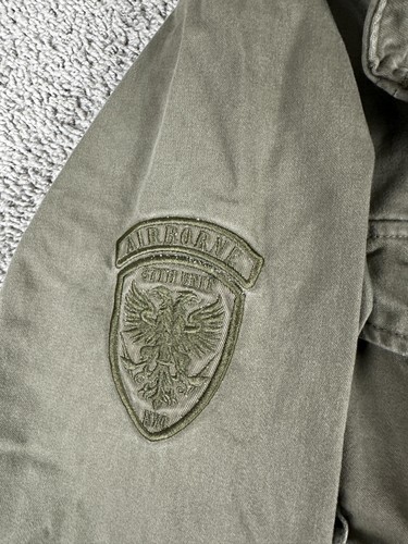 Aeropostale Jacket Mens Medium Utility Military Hooded Parka Airborne Patch - Picture 5 of 10