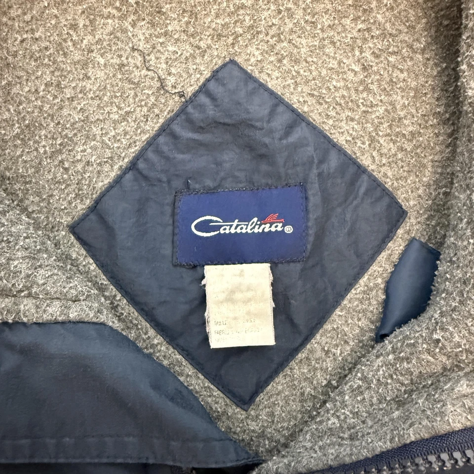 Chaqueta cortavientos vintage Catalina para hombre grande forrada de lana cremallera completa retro años 90 Foto 2 de 4