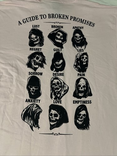 Broken Promises Men's L Shirt BP REAPER GUIDE SST PINK Double Sided - Picture 9 of 9