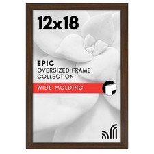 Americanflat 12x18 Poster Frame with Polished Plexiglass - Walnut Picture Fra...