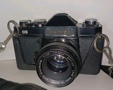 Chinon CS 35mm SLR Film Camera w/55mm f1.7 Lens TESTED WORKS w Shoulder Strap