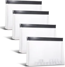 4 Pcs Reusable Ice Storage Bags with Zip Leak Proof Cube one size, white