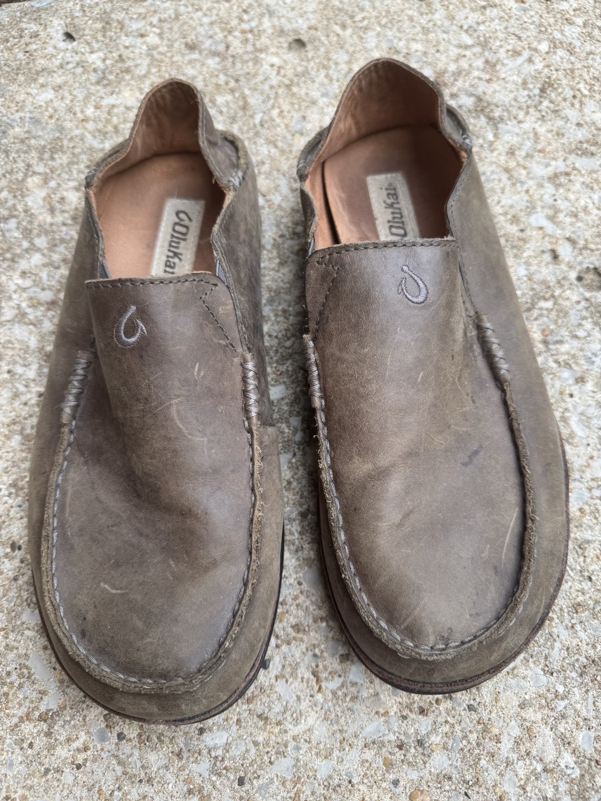 SAOLA Mocassino Olukai Moloa slip on pelle marrone tomaia e suola scarpe convertibili taglia 9