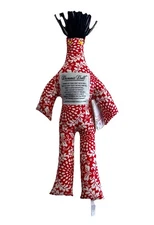DAMMIT DOLL, Voodoo Red with White Plants Stress Relief Gag Swear Gift 12" NWT
