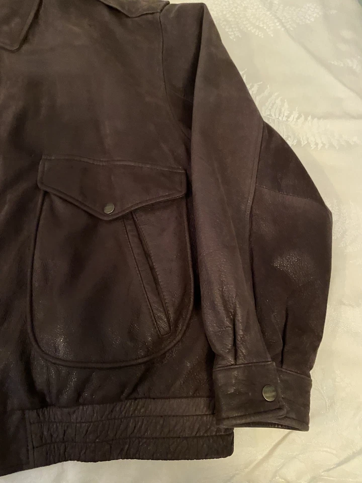 Vintage 90s St John's Bay Brown Zip Leather Jacket | Size Mens 3XL - Image 3 of 4