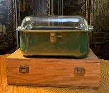 T-Fal Non-Stick 9¾" x 9¾" Square Enamel Health Roaster w/ Pyrex Glass Cover EUC!