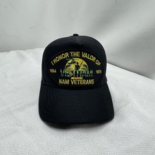 I Honor The Valor Of NAM Veterans 64-75 Baseball cap hat. Black Made in USA NWOT