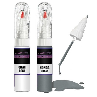Lackstift für HONDA GOTHIC GREY 30451 + Klarlack Pinsel Kratzer Fix Kit