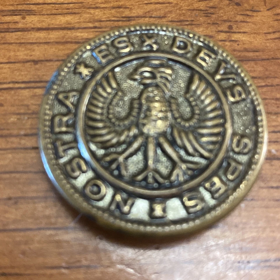 Hessian Soldier Button ESX DEVS SPES Nostra Teutonic Eagle Military Vintage - Image 2 of 4