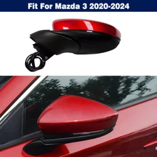 5Pins Left Driver Side Rearview Mirror Assembly Red For Mazda 3 2020-2024