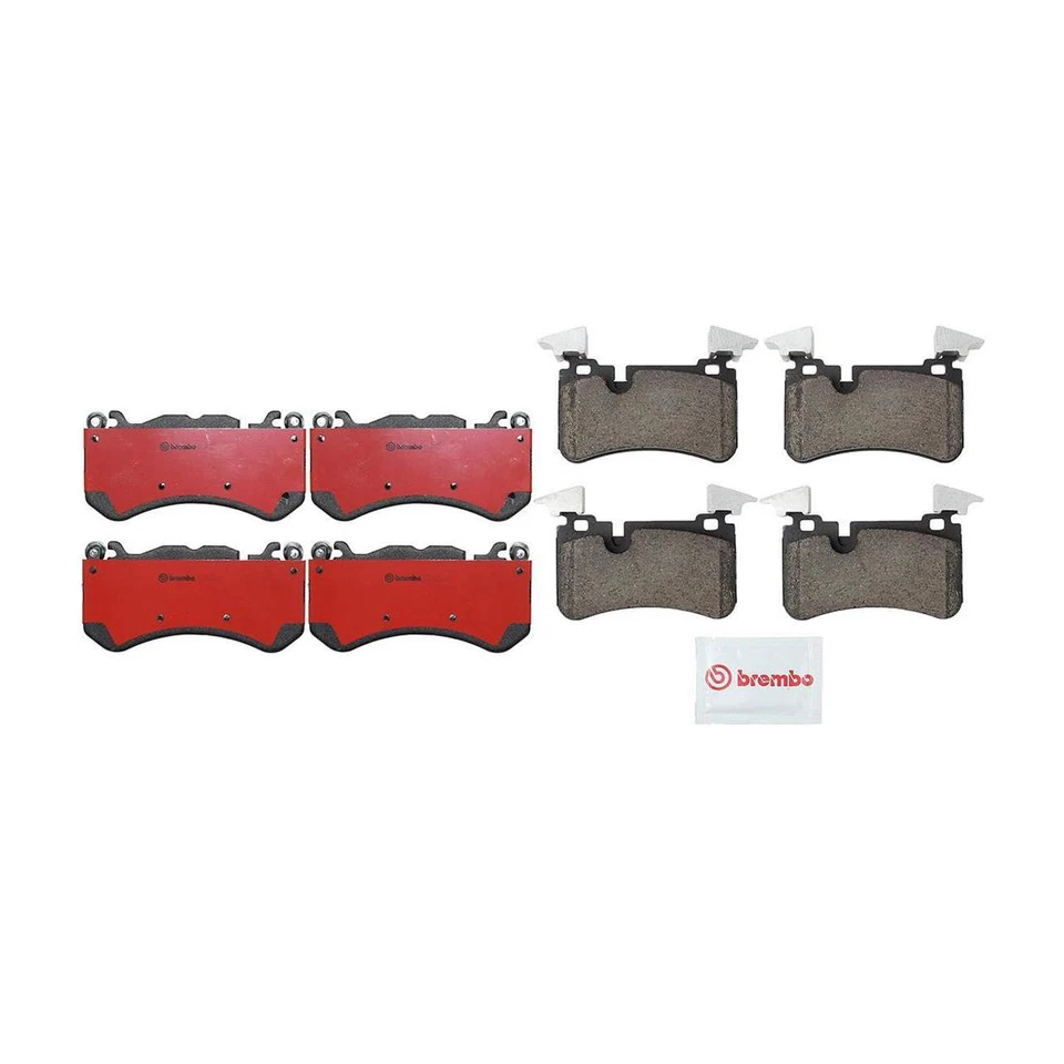 Conjunto de pastilhas de freio dianteiras traseiras Brembo OE cerâmica para 2008-2009 Mercedes-Benz E63 AMG - Imagem 2 de 4