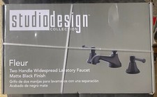 Studio Design Collection Fleur Handle Widespread Matte Black Faucet NEW