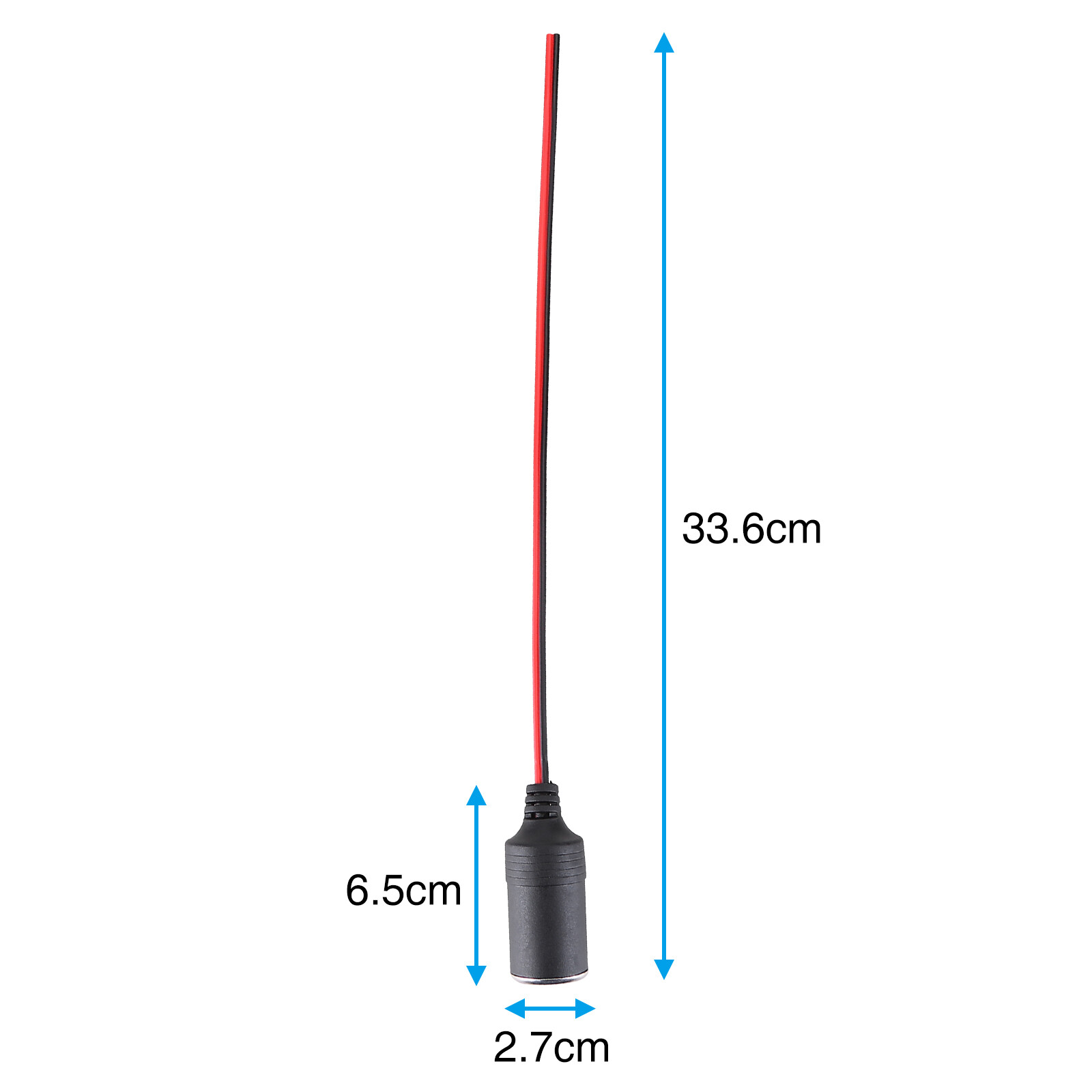 Car Cigarette Lighter Charger 12V/24V Adapter Cable Female Socket Plug Connector