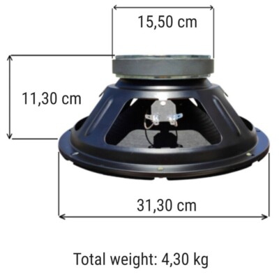 Woofer PA12/8 Da 12 Pollici 440W RMS - Altoparlante Professionale Per Audio - Foto 3