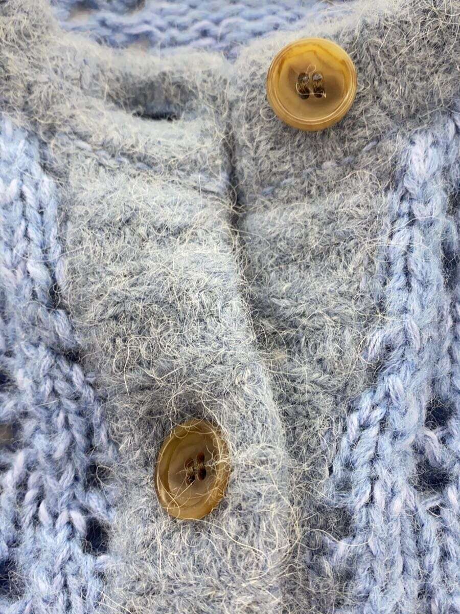 LEINWANDE Cardigan (Thick Free Acrylic Blue Plain 0221030506 LEINWANDE Cardigan (Thick Free Acrylic Blue Plain 0221030506