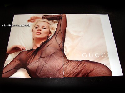 vintage GUCCI 4-Page PRINT AD Spring 2001 Supermodel KATE MOSS Inez & Vinoodh