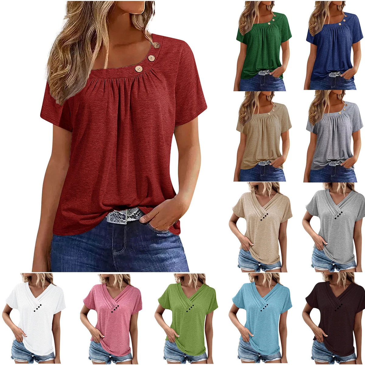 Short sleeve summer best sale tops