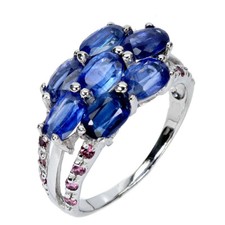 925 Sterling Silver Ring Oval Kyanite Natural Gemstone Jewelry Size 8.