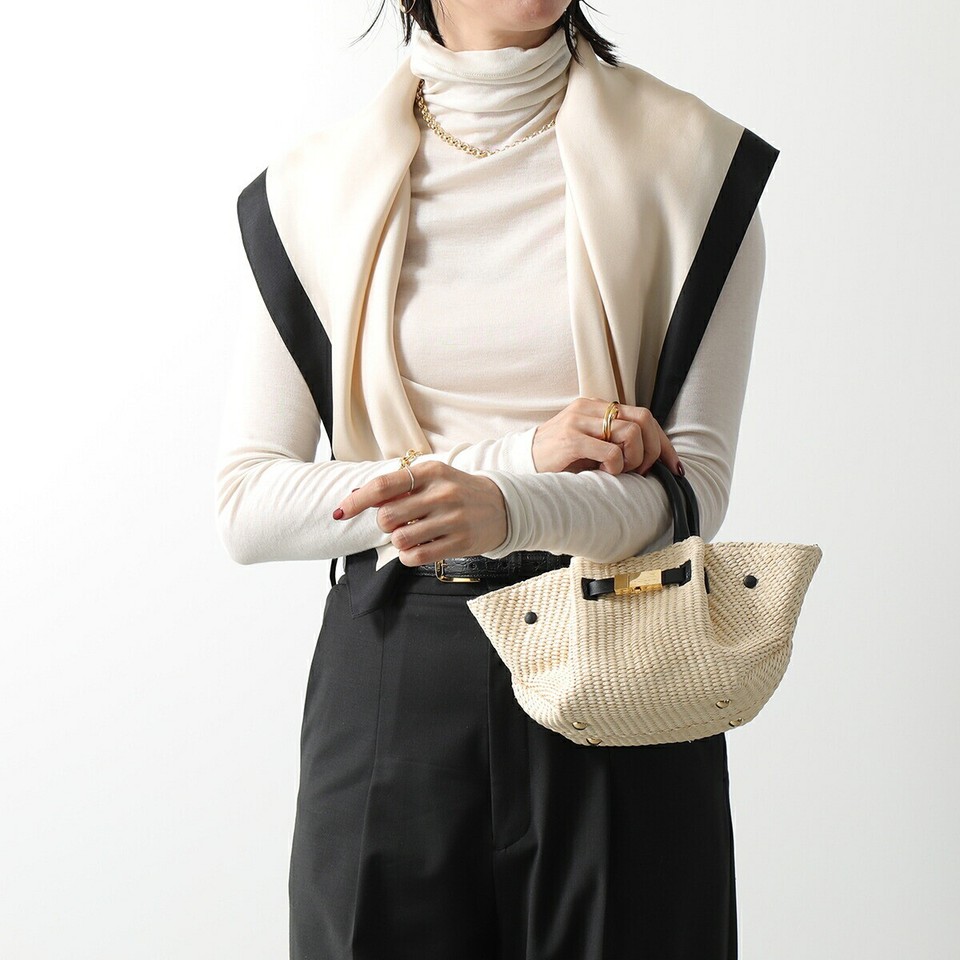 DEMELLIER MINI NEW YORK Basket Bag for Women Shoulder Bag, Raffia x