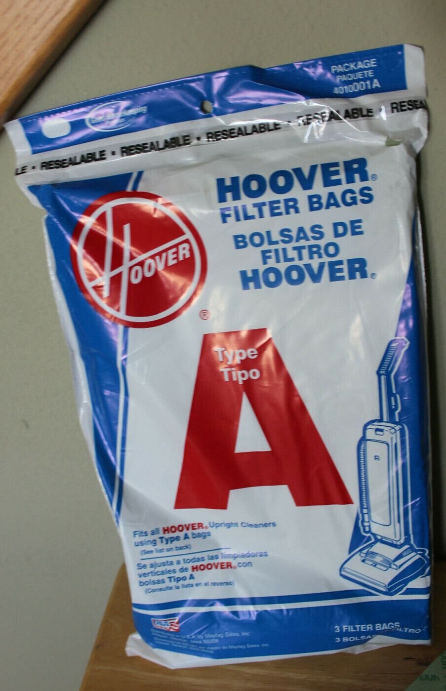 Genuine Hoover Type A Vacuum Bags 4010001A 3 Pack NEW Sealed + Plus