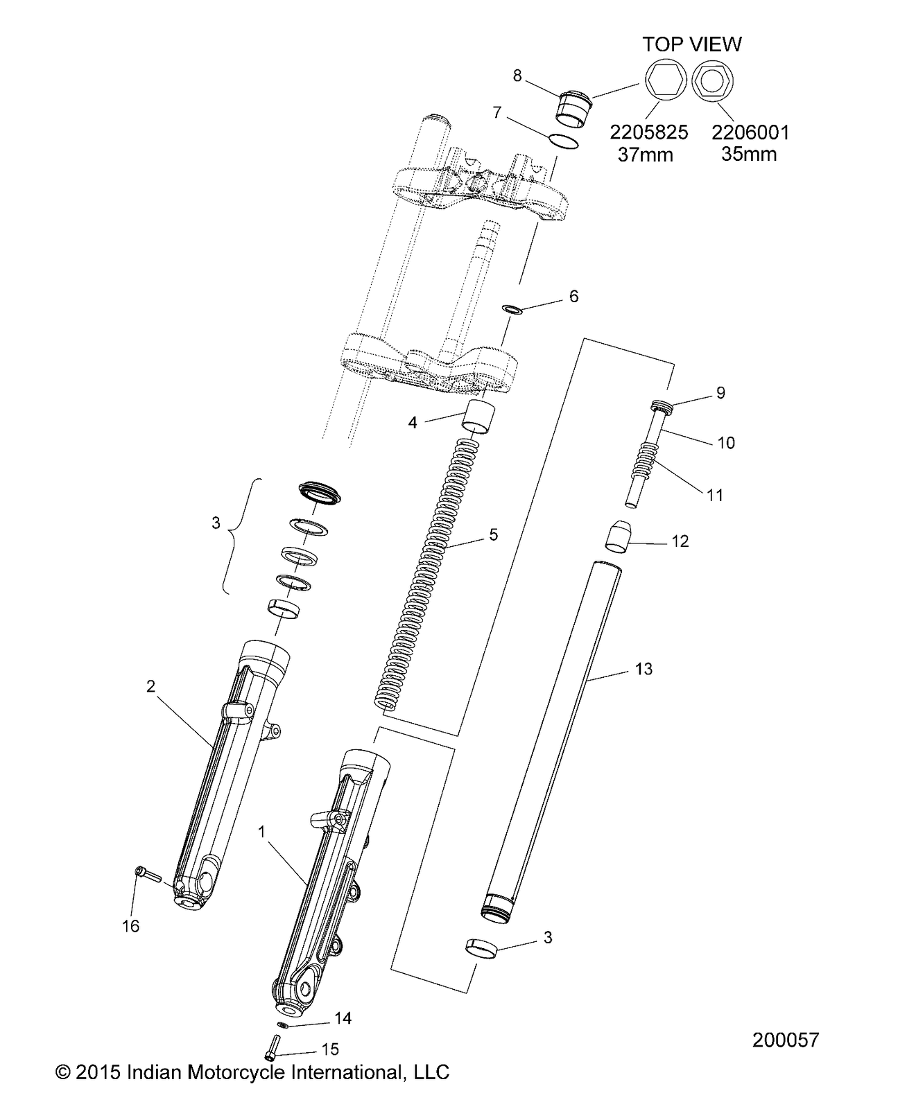 Indian Motorcycle Fork Leg Assembly, Right, Genuine OEM Part 1824417266, Qty 1 eBay