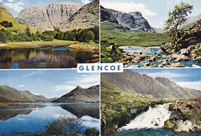 GLENCOE ~ VERSCHIEDENE ANSICHTEN ~ GEBRAUCHT ~ VERSCHICKT ~ POSTDATUM AUF KARTE 1974
