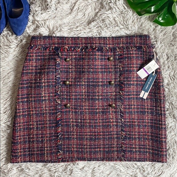 FILA Nwt court & rowe preppy tweed belle noel skirt XL