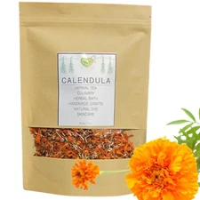 Calendula Marigold Cut & Sifted Organic Dry Herb Natural  28.3g 1 OZ Skin
