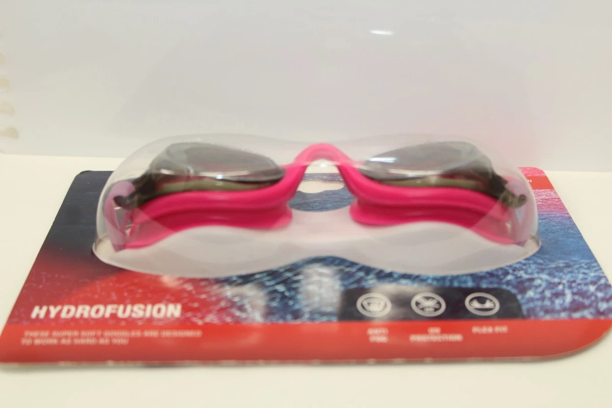 SPEEDO Adult Pink Clear Hydrofusion Swimming Goggles Anti Fog UV