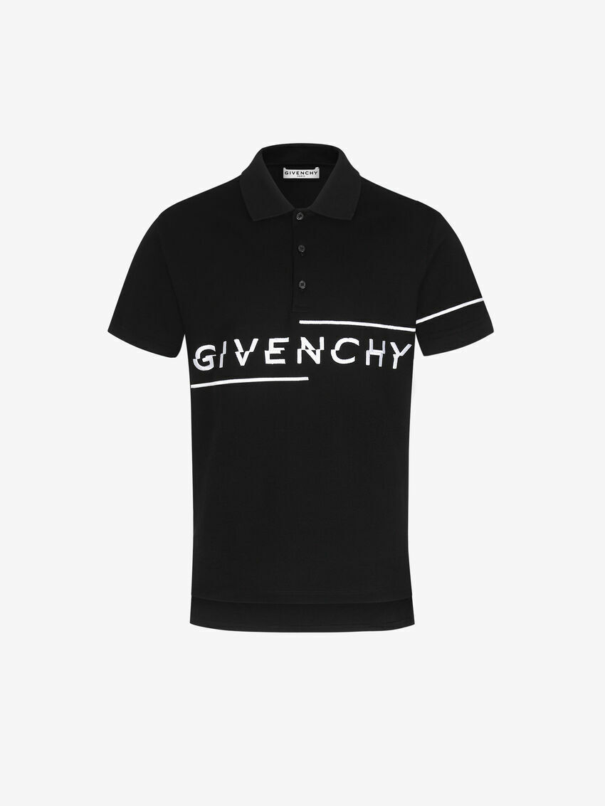Givenchy Split Slim Fit Embroidered Polo BM70U63006