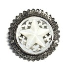 Sterling Silver 925 Mother of Pearl Star of Bethlehem Brooch JG20
