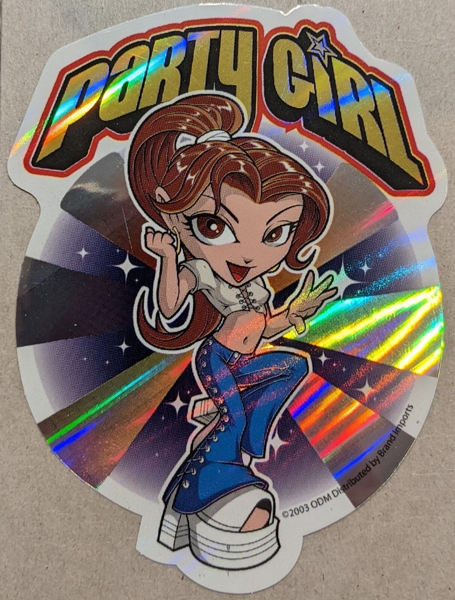 2003 Y2K ODM Brand Imports Prism Holo Girl Power Vending Sticker