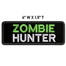 Zombie Hunter Patch Embroidered Hook Loop Applique Halloween Costume Dead