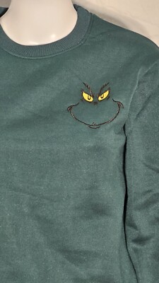 GRINCH DR. SEUSS Green Long Sleeve Sweatshirt, Top Left Grinch