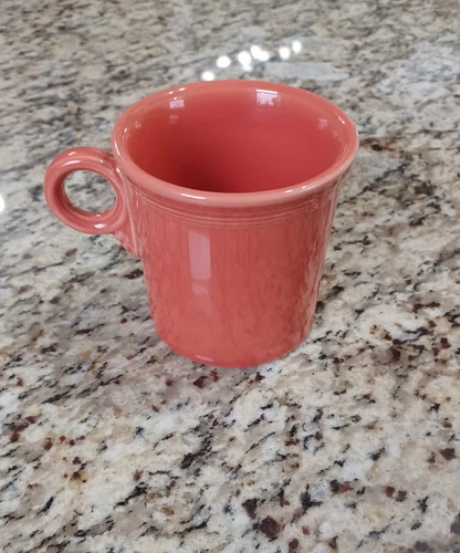 Fiestaware Persimmon Ring Handle Coffee/Tea Mug Retired Color Homer Laughlin