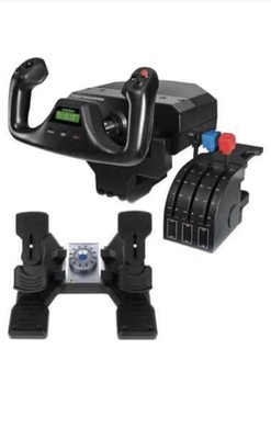 Logitech G Saitek Pro Flight Yoke, Throttle, And Rudders Bundle 