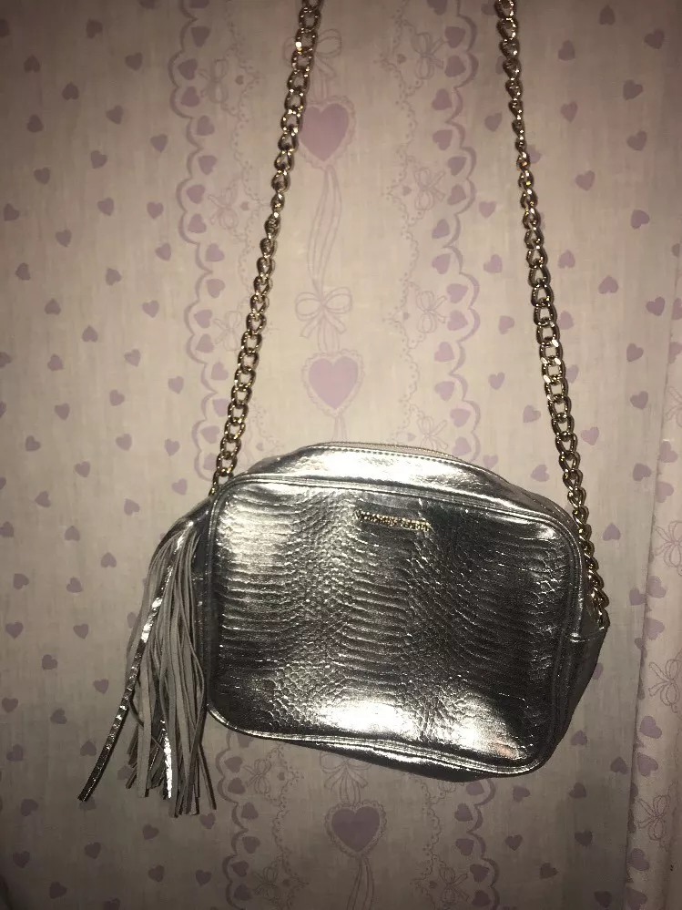 NWOT Victorias Secret Gold Chain Strap Silver Evening Bag Purse