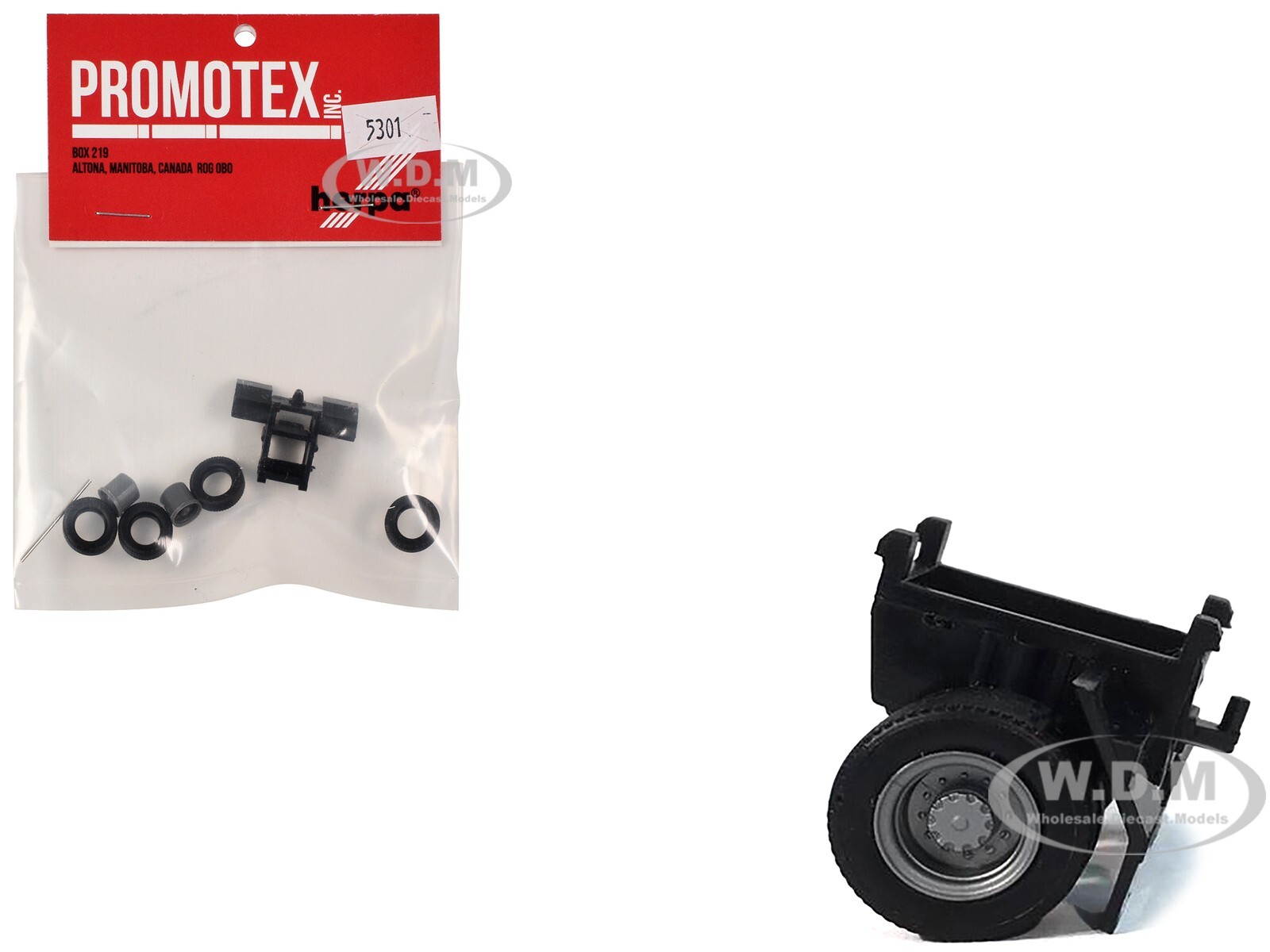 ШАССИ ОДНООСНОГО ПРИЦЕПА МОДЕЛИ 1/87 (HO) ОТ PROMOTEX 005301 BK