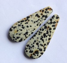 55.90 Cts Natural Dalmation Jasper 42mm X 16.3mm each Cabochon Loose Match Pair