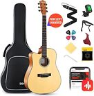 Donner Dag-1 Left Handed Acoustic Guitar 41" Full Size With Strap Gig Bag Tuner
