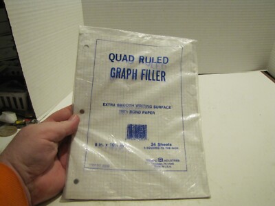 VTGNOS ARTISTIC INDUSTRIES QUAD RULED GRAPH FILLER PAPER 24 SHTS 8X10 1/2 #20250