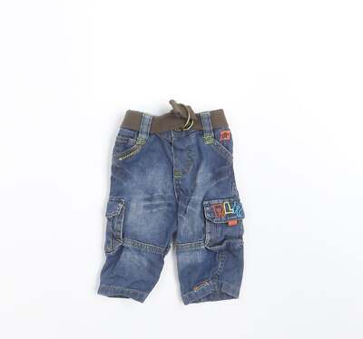 Rocha Little Rocha Babyblau Baumwollmischung Cargo Jeans Größe 3-6 Monate