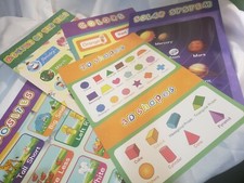 16 educational dry erase posters for classroom shapes alphabet math months...