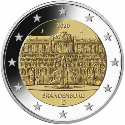 2020 Germany   2 Euro UNC Coin Federal States: Brandenburg Karlsruhe (G) Mint