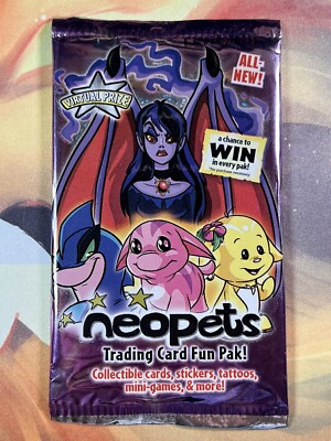 1x Neopets Enterplay Fun Pack Booster Pack 2008 Sealed New Purple Art