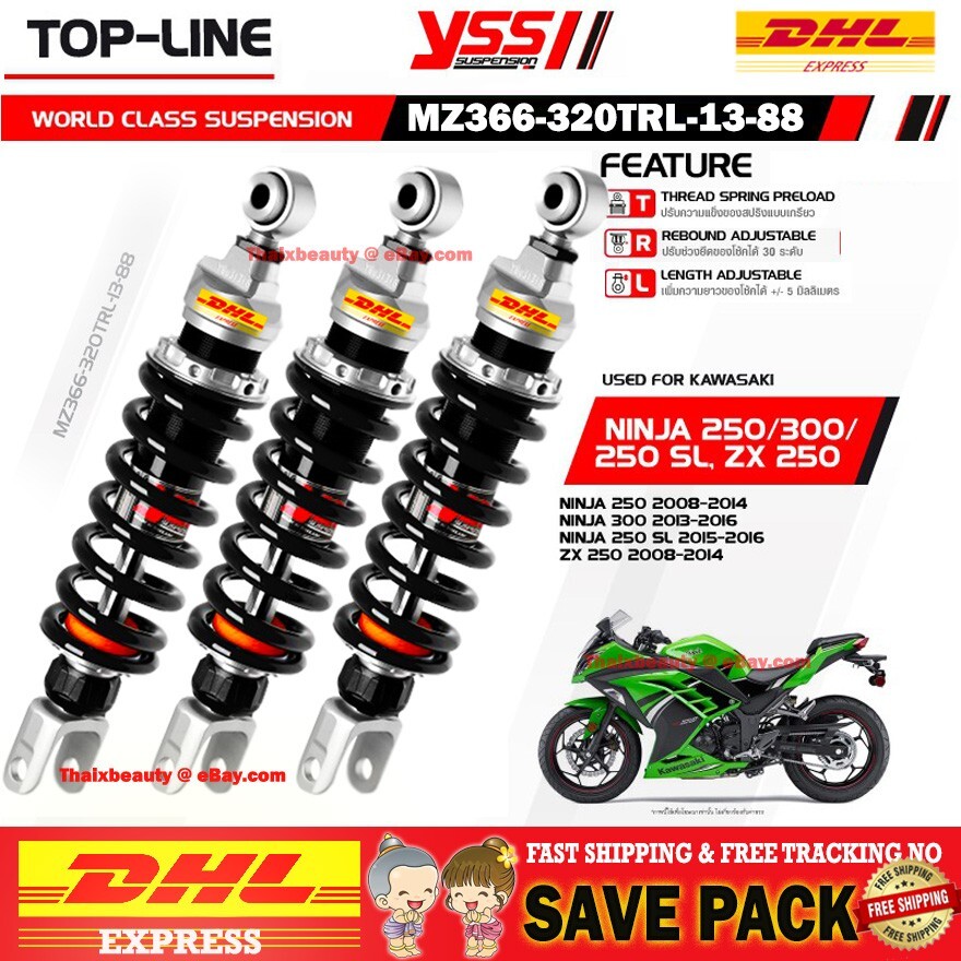 X3 YSS SHOCK ABSORBER TOPLINE KAWASAKI NINJA 250/300/250SL